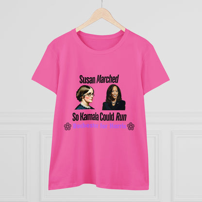 Susan Marched So Kamala Could Run Rochester for Harris - Women's T-Shirt