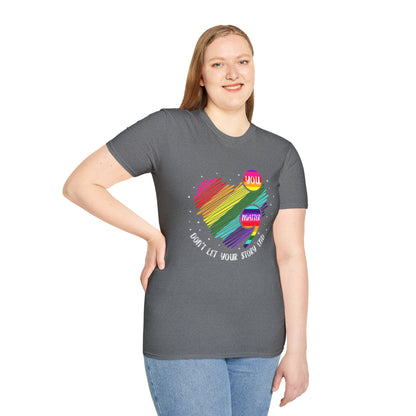 Suicide Awareness Rainbow Heart Semicolon T-shirt