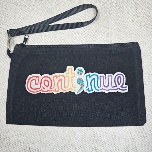 Continue - Suicide Awareness Semicolon Wristlet