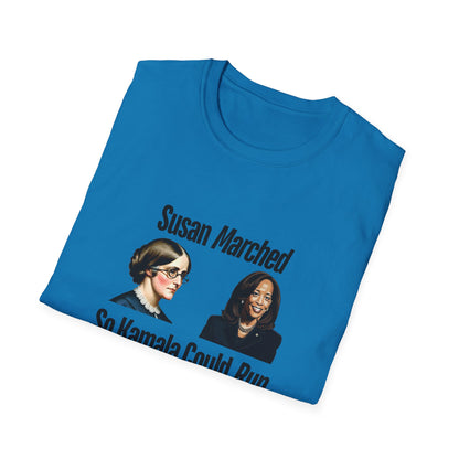 Susan Marched So Kamala Could Run Rochester for Harris - Unisex T-Shirt