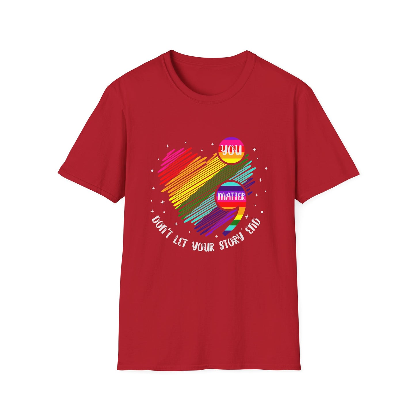 Suicide Awareness Rainbow Heart Semicolon T-shirt