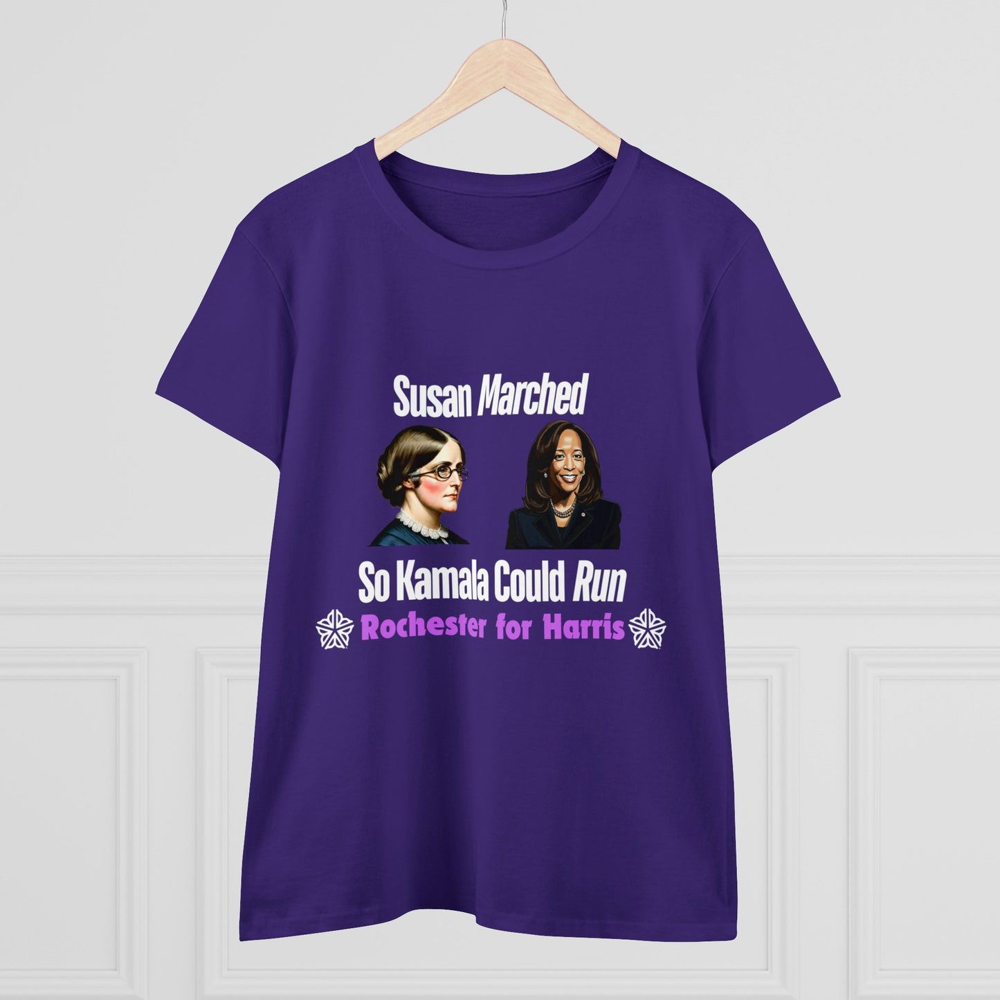 Susan Marched So Kamala Could Run Rochester for Harris - Women's T-Shirt