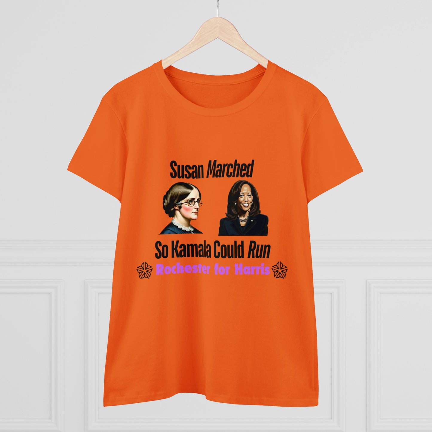 Susan Marched So Kamala Could Run Rochester for Harris - Women's T-Shirt