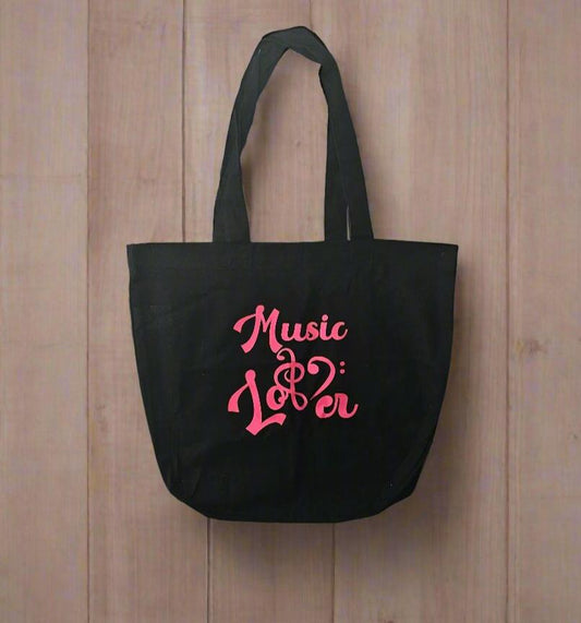 Music Lover Treble Bass Heart Tote